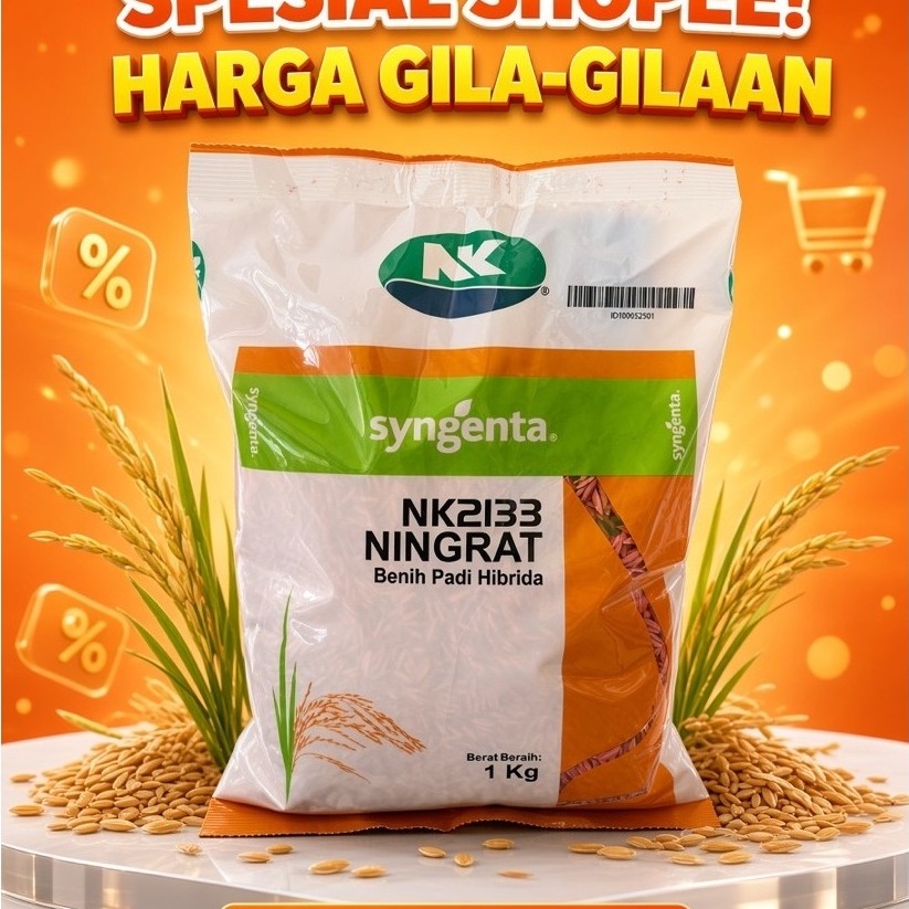 Benih Padi NK Ningrat Kemasan 1 kg Benih Padi Hibrida NK 2133 Ningrat
