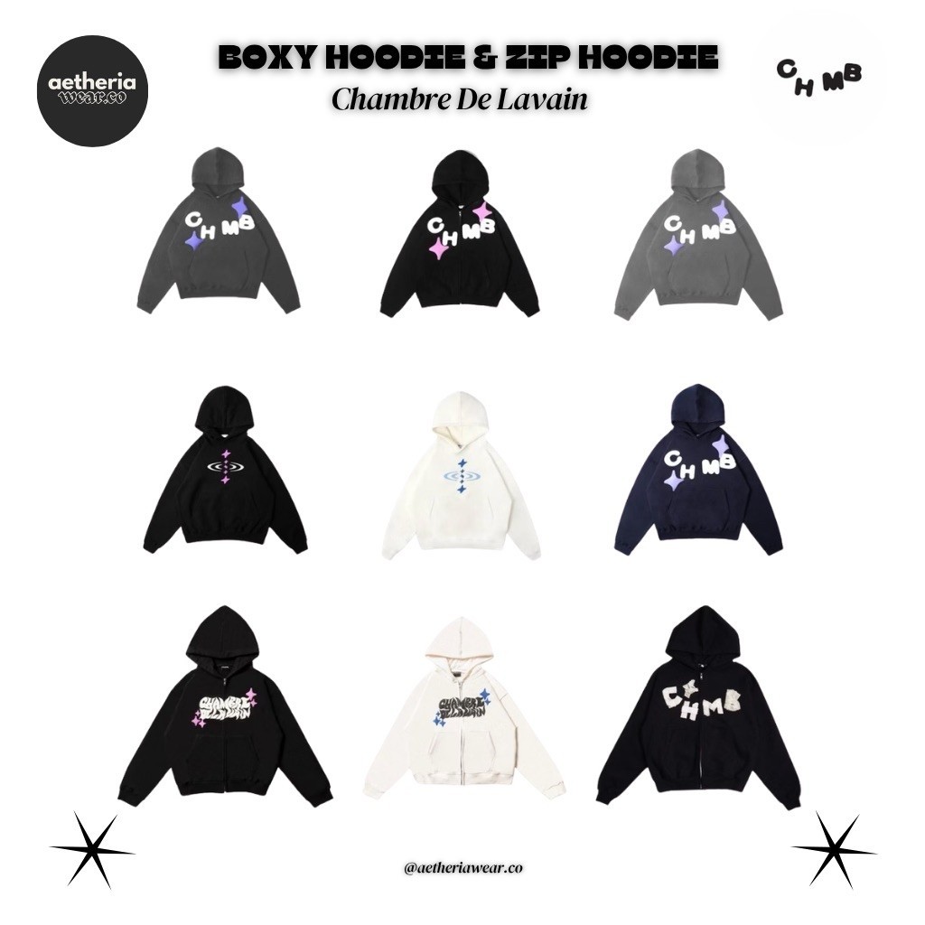 [100% ORIGINAL TERLARIS] BOXY HOODIE | ZIPPER HOODIE CHAMBRE DE LAVAIN