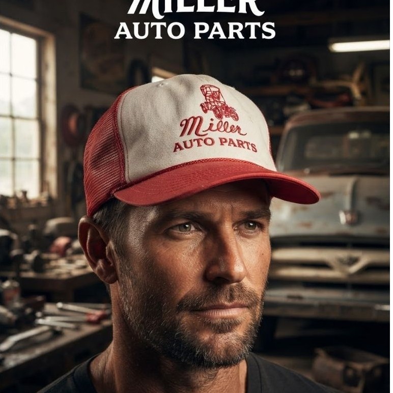 topi lawas vintage Amerika Miller auto parts Made in usa