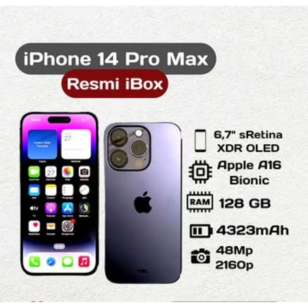 Apple iPhone 14 Pro Max 128 GB Second Resmi iBox