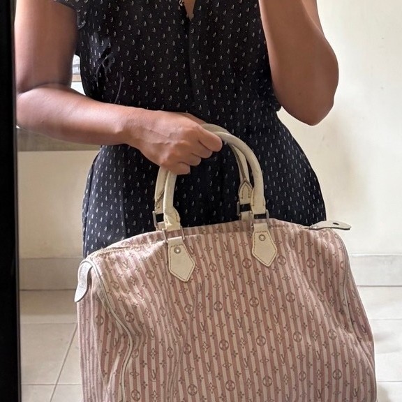 elpong pink white monogram speedy 30