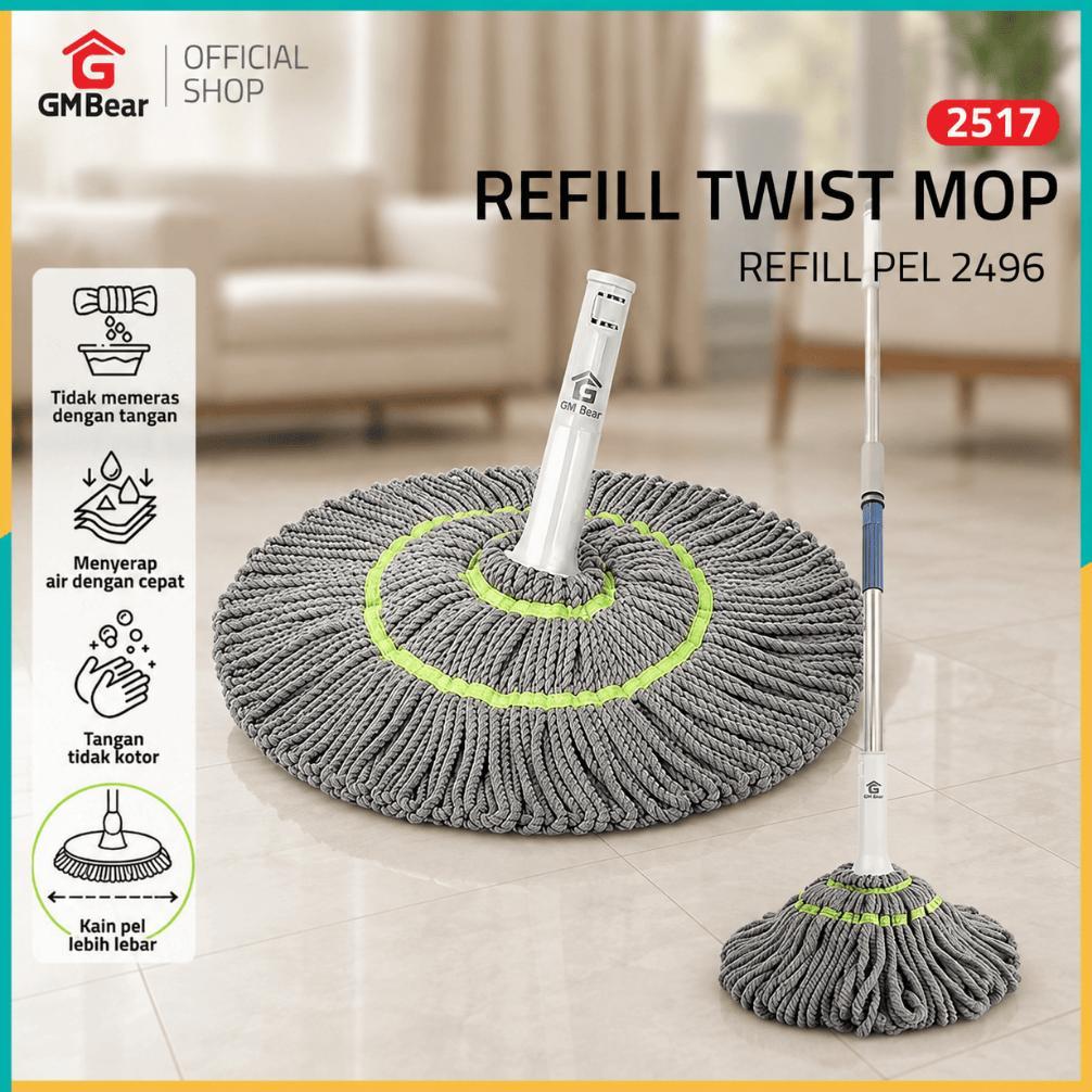 Bundling Gm Bear Refill Twist Mop 2517 - Refill Kain Twist Mop 2496 Kain Pel Lantai