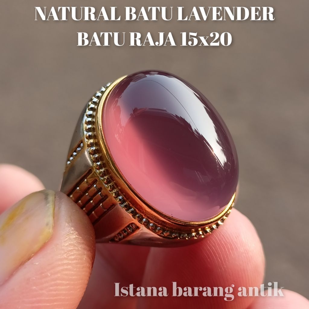 cincin Natural batu Akik Lavender Batu Raja Kristal  Ori