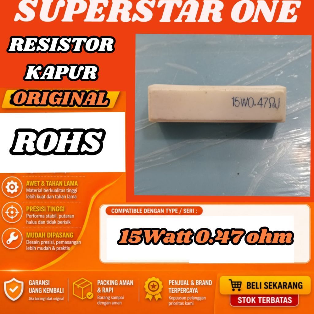 resistor 15W 0.47ohm/resistor kapur 15 watt 0.47 ohm