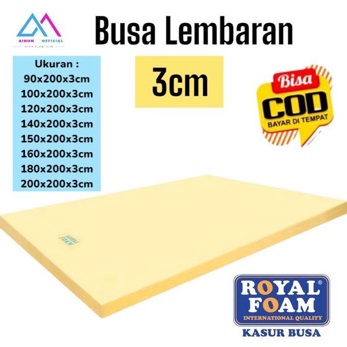 Busa Lembaran Tebal 3cm Ukuran 90x200 120x200 140x200 150x200 160x200 180x200 200x200cm Kuning Super