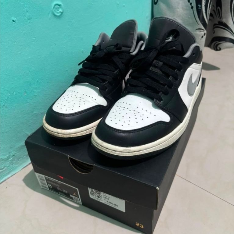 Air Jordan 1 Low Original Hitam Putih Abu 42