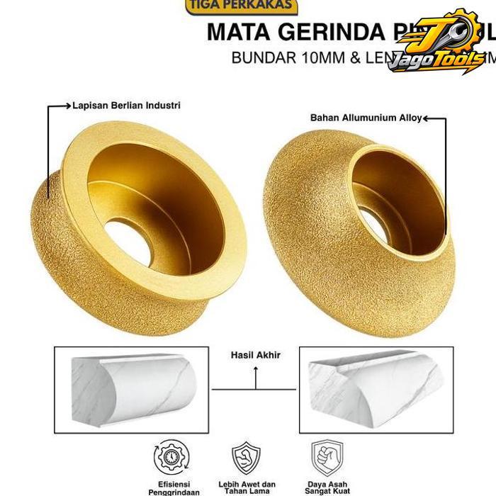 TIGA PERKAKAS Mata Pinggul Bevel Granit Bullnose Mata Roda Granit Ukir Keramik