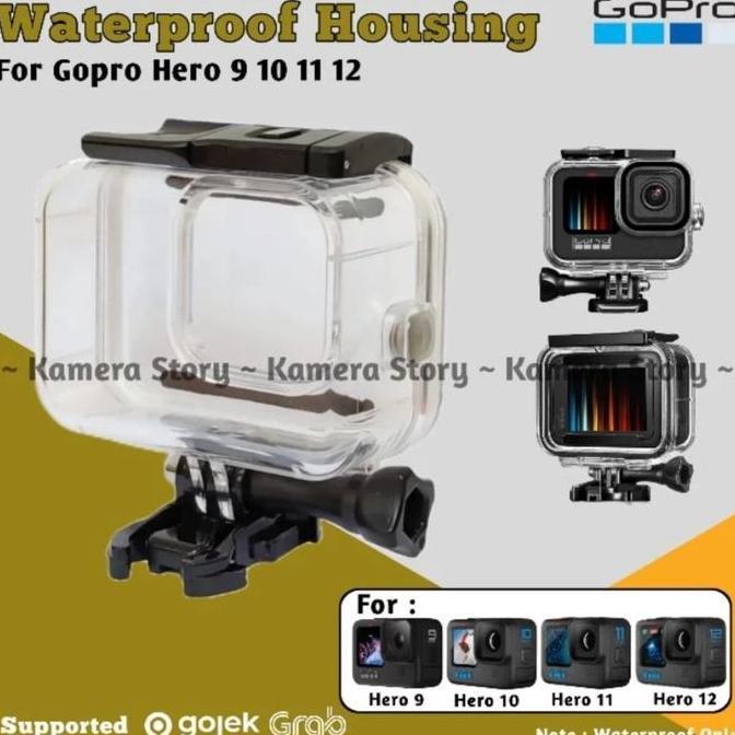 Waterproof Case Underwater Housing for Gopro Hero 13 / Gopro 12 / Gopro 11 / Gopro 10 / 9 Black