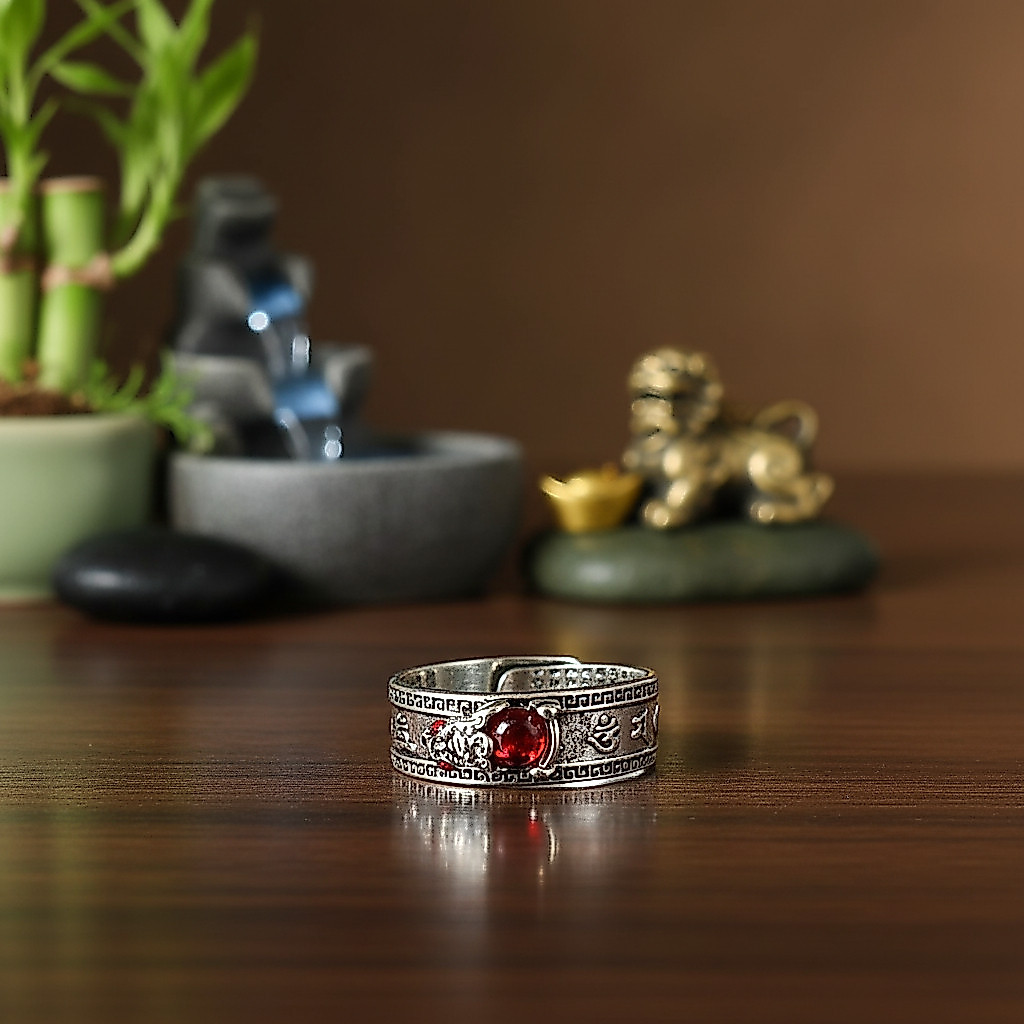 Pixiu Ring Sterling Silver For Men Retro Style