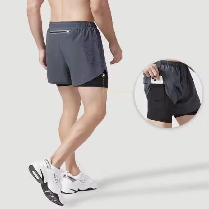 DK22 Celana Pendek Olahraga Lari Pria Gym Training Legging Sport Pria