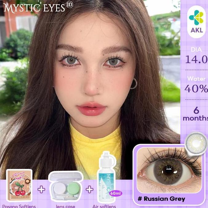 Eyelash- [Beli 1 Gratis 1] Mysticeyes Softlens Normal B Eyes 14.0Mm-14.5Mm 1Pasang Softlens+1Cairan 