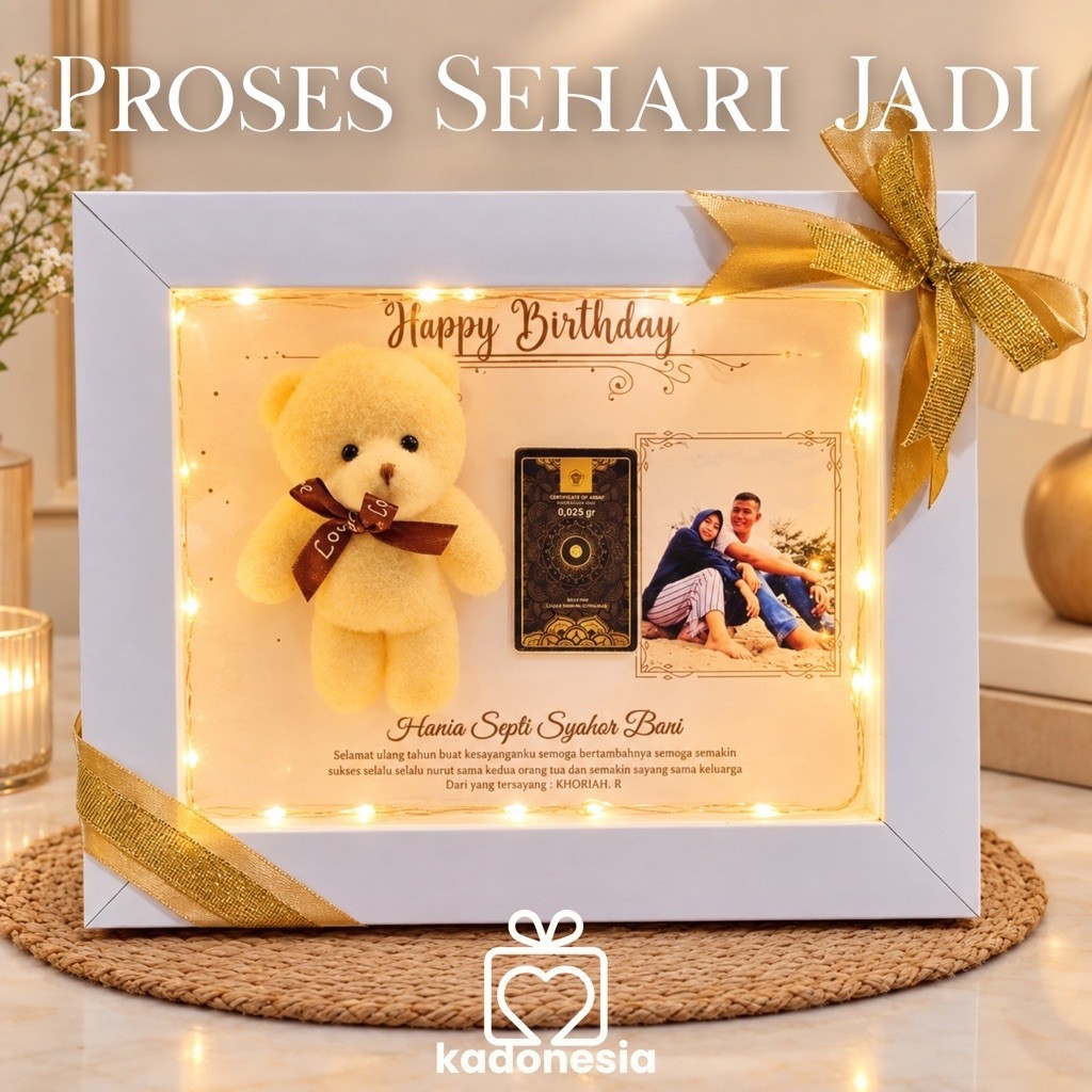 SEHARI JADI Frame Lampu / Light Frame 3D / Bingkai Foto