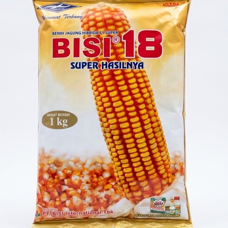 Biji Jagung Hibrida Bisi 18 1kg - Tahan Bulai, Umur Panen 100-125 Hari