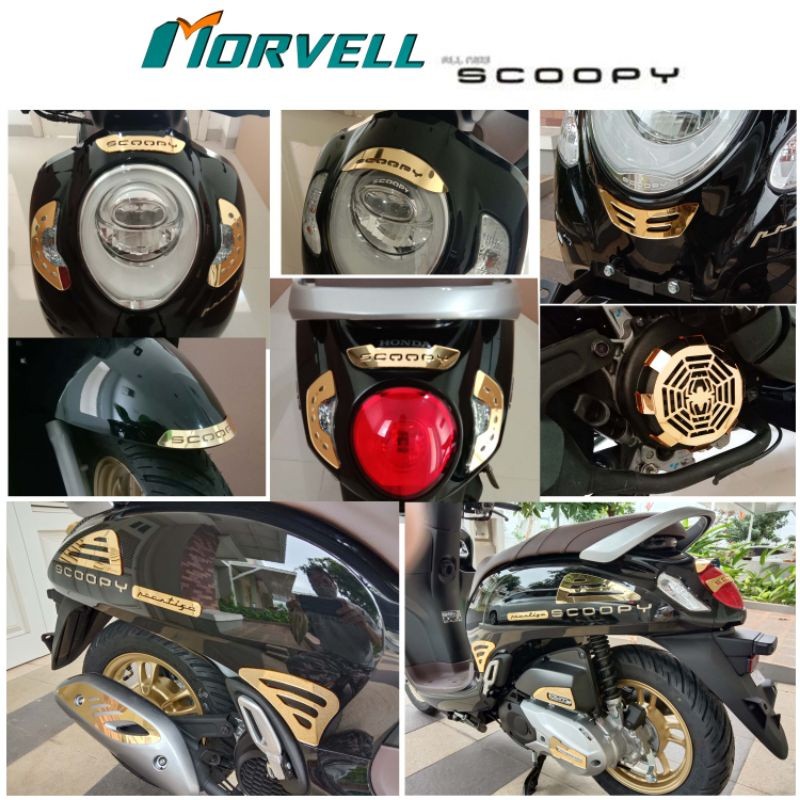 aksesoris scoopy 2021 - 2024 paket garnish cover radiator lamp variasi emblem scoopy