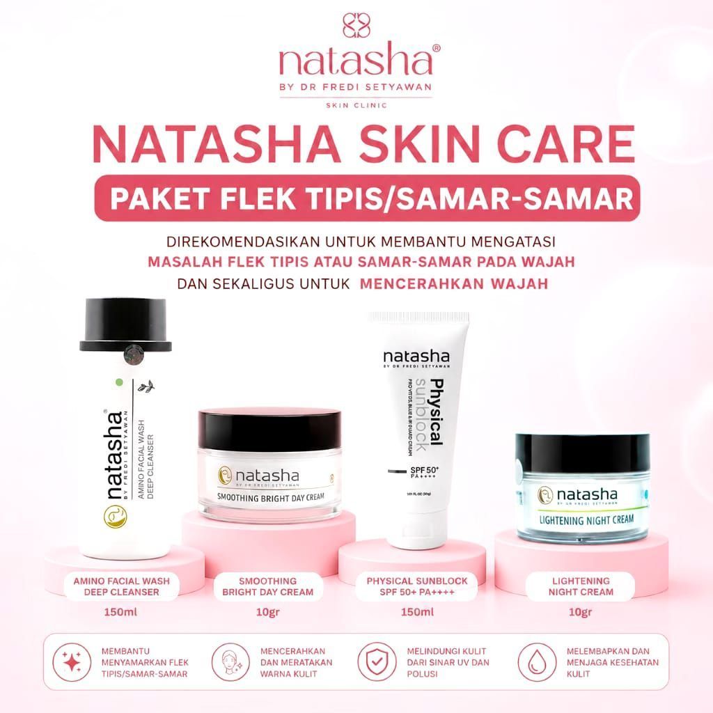 NATASHA SKINCARE PAKET BRIGHTENING DAN FLEK TIPIS /FLEK SAMAR-SAMAR