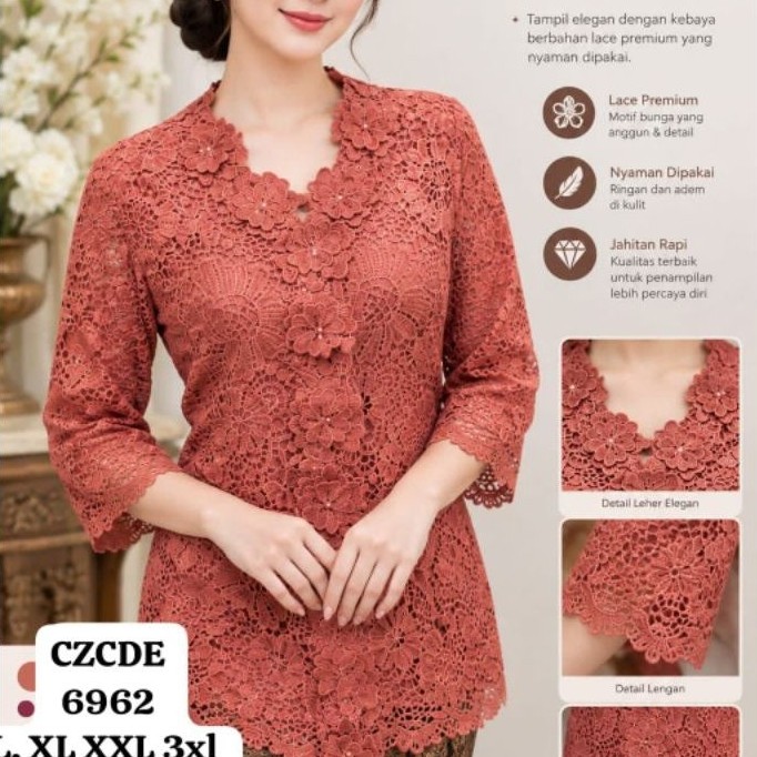ATASAN KANCING DEPAN BRUKAT CZ IMPORT
