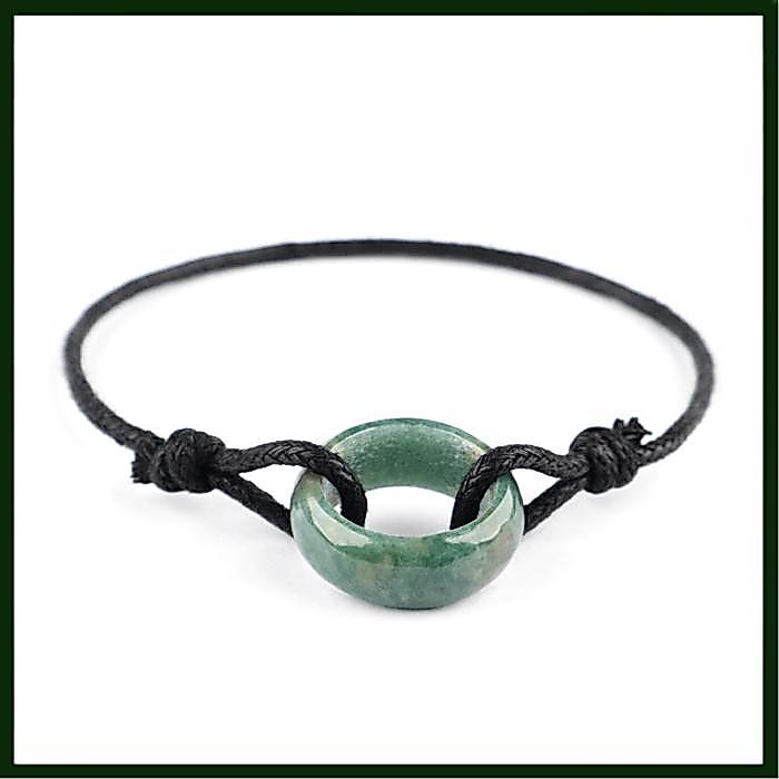 Gelang Tali Keren Batu Giok Hijau Asli Natural Jadeite Jade Bangle Pria Wanita Viral