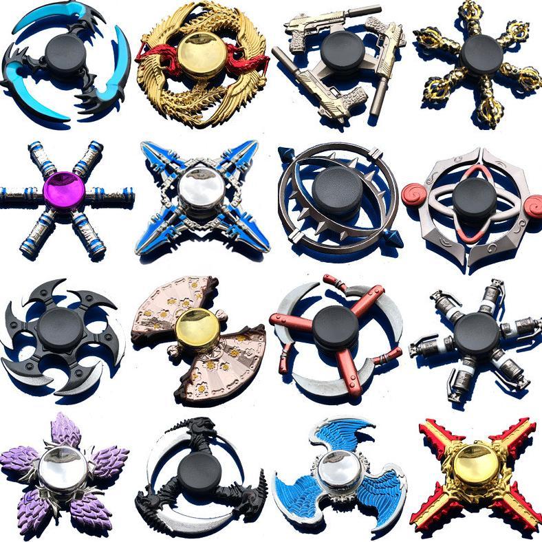 Shuriken Fidget Spinner Metal Premium Ninja Suriken Kunai Besi Sabit Kelewang Gir Pistol Mainan