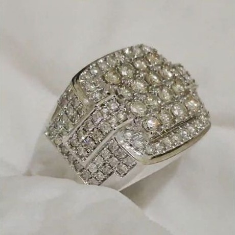 Cincin pria full berlian mewah/ cincin cowo keren mapan/cincin pria kantoran / cincin berlian berkla