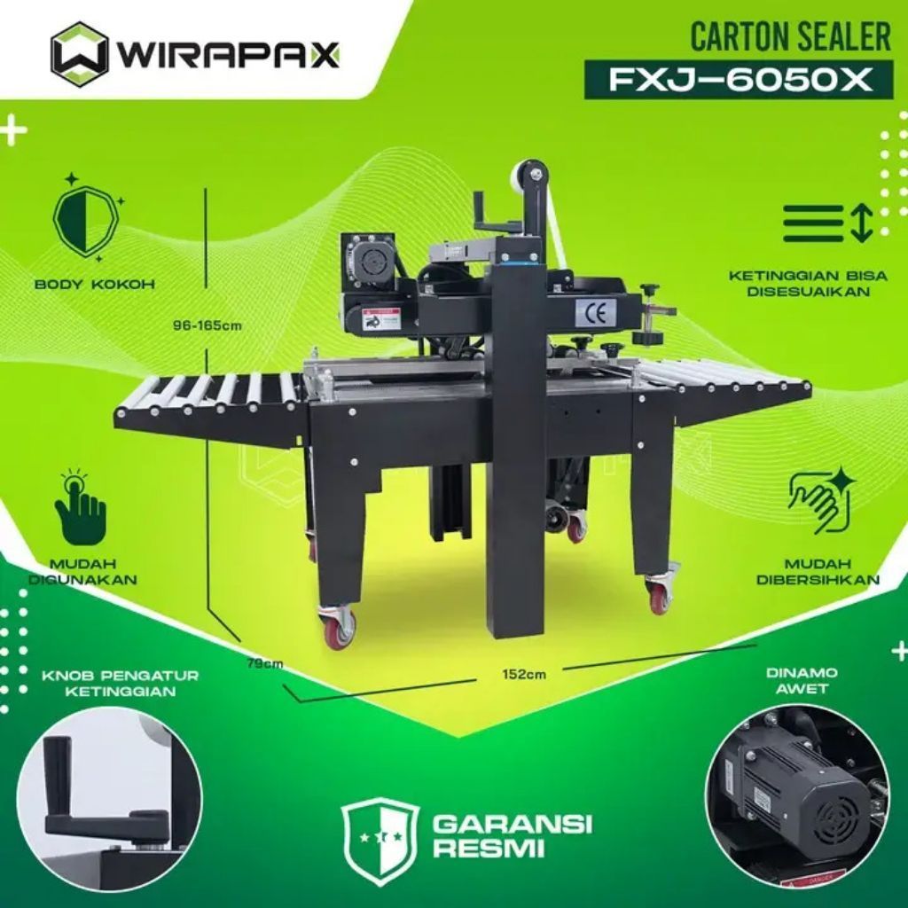 Wirapax Semi Automatic Carton Sealer FXJ-6050X / Mesin Carton Sealer