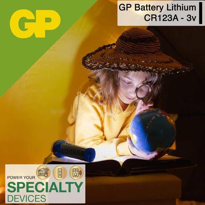 BATERAI GP CR123A 3V LITHIUM POWER BATTERY BATRE LASER SCOPE ORIGINAL
