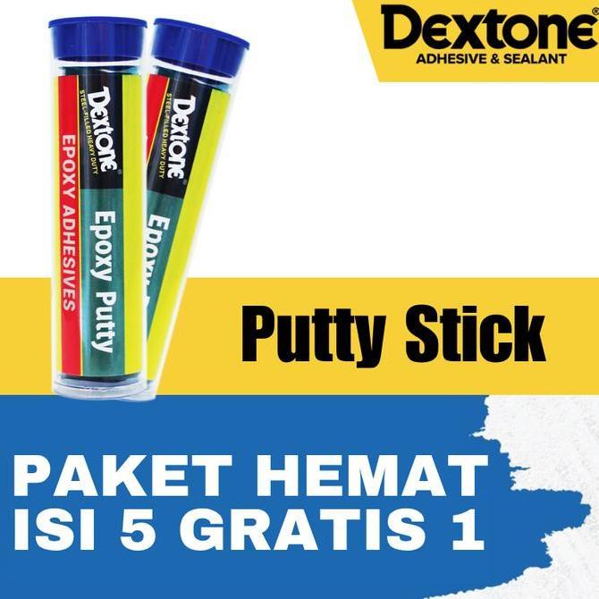 Pilihan - (Isi 5 Gratis 1) Dextone Lem Besi Epoxy Putty Stick General 56Gr Lem Porting Knalpot Tahan