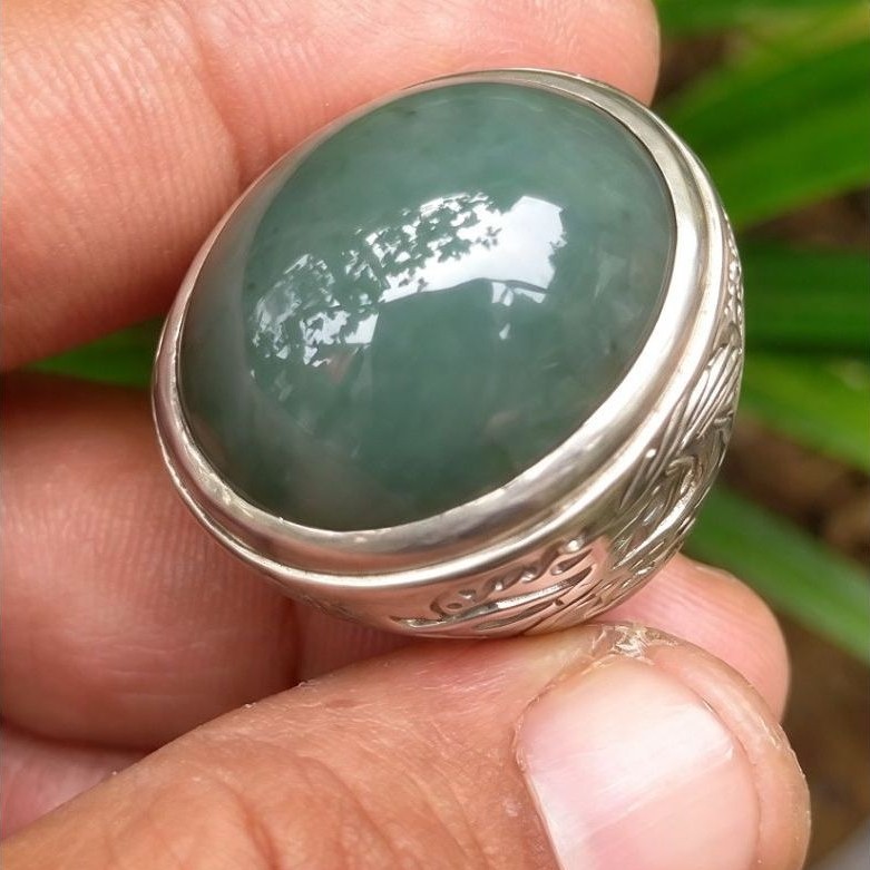 cincin batu natural jadeite jade Burma type A / giok Birma type A