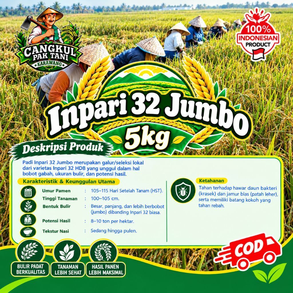 Benih Padi Inpari 32 Jumbo 5kg