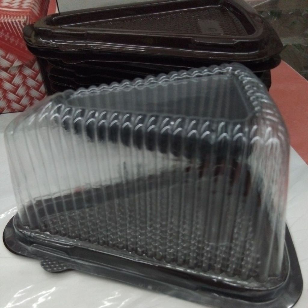 Tray Mika SEGITIGA Cake Box / Dus Mika Mini Cake Tray Mika Slice