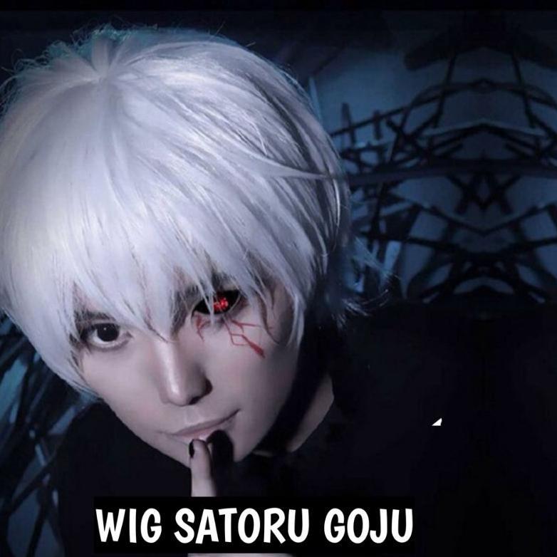 Wig Rambut Pendek Warna Putih Wig Cosplay Warna Putih Pendek Rambut Palsu Warna Putih Pendek Wig Ani
