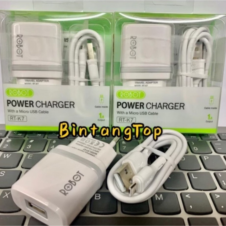 Charger Robot RT-K7S Micro USB - Asli, Portabel, Kompatibel - Rt-K7S, Micro