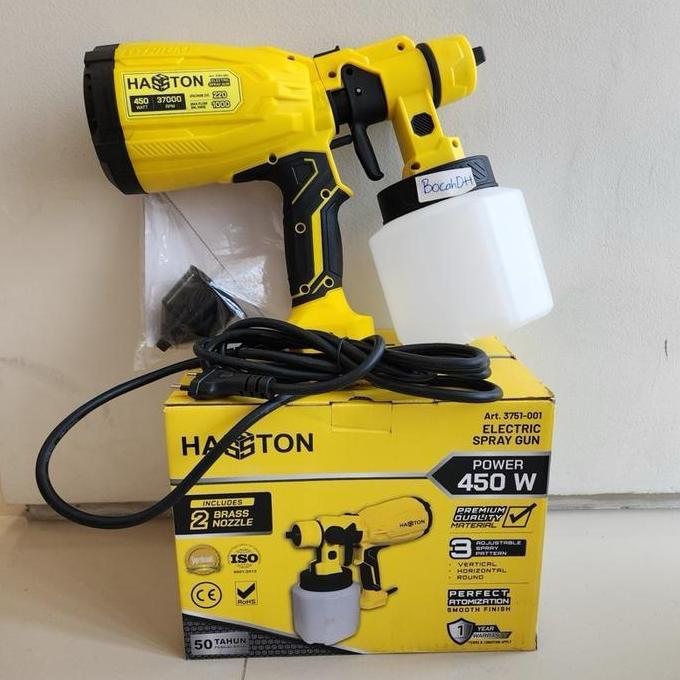 Haston Electric Spray Gun 450W 800ml Tank Kapasitas 1000ml/menit Alat Cat Elektrik dengan 3 Pola Sem