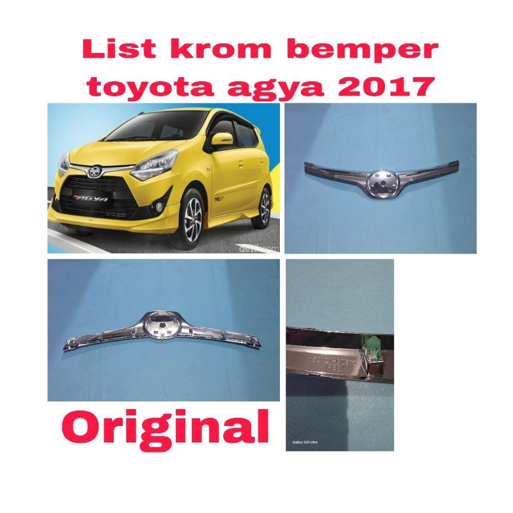 List gril krom bemper depan toyota agya 2017 Original