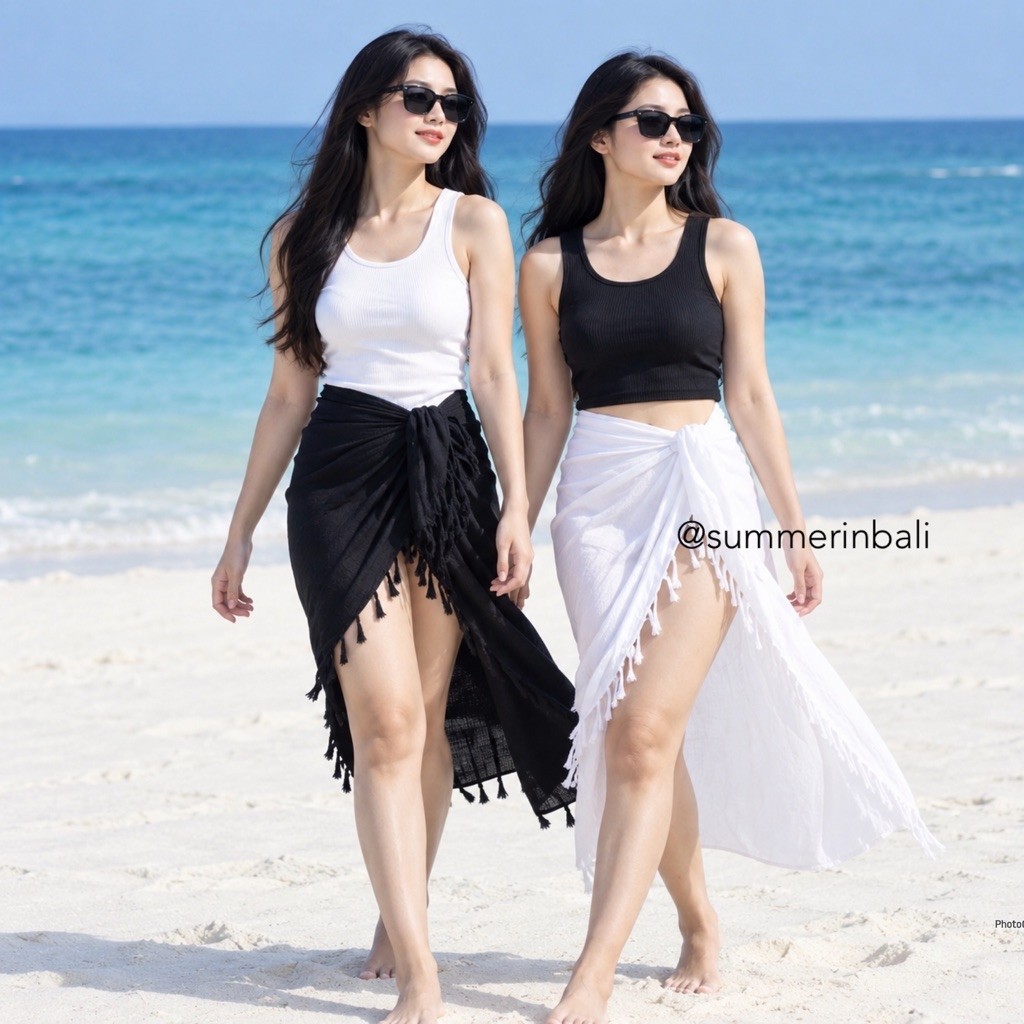 KAIN PANTAI BALI RUMBAI POLOS | OLEH OLEH BALI