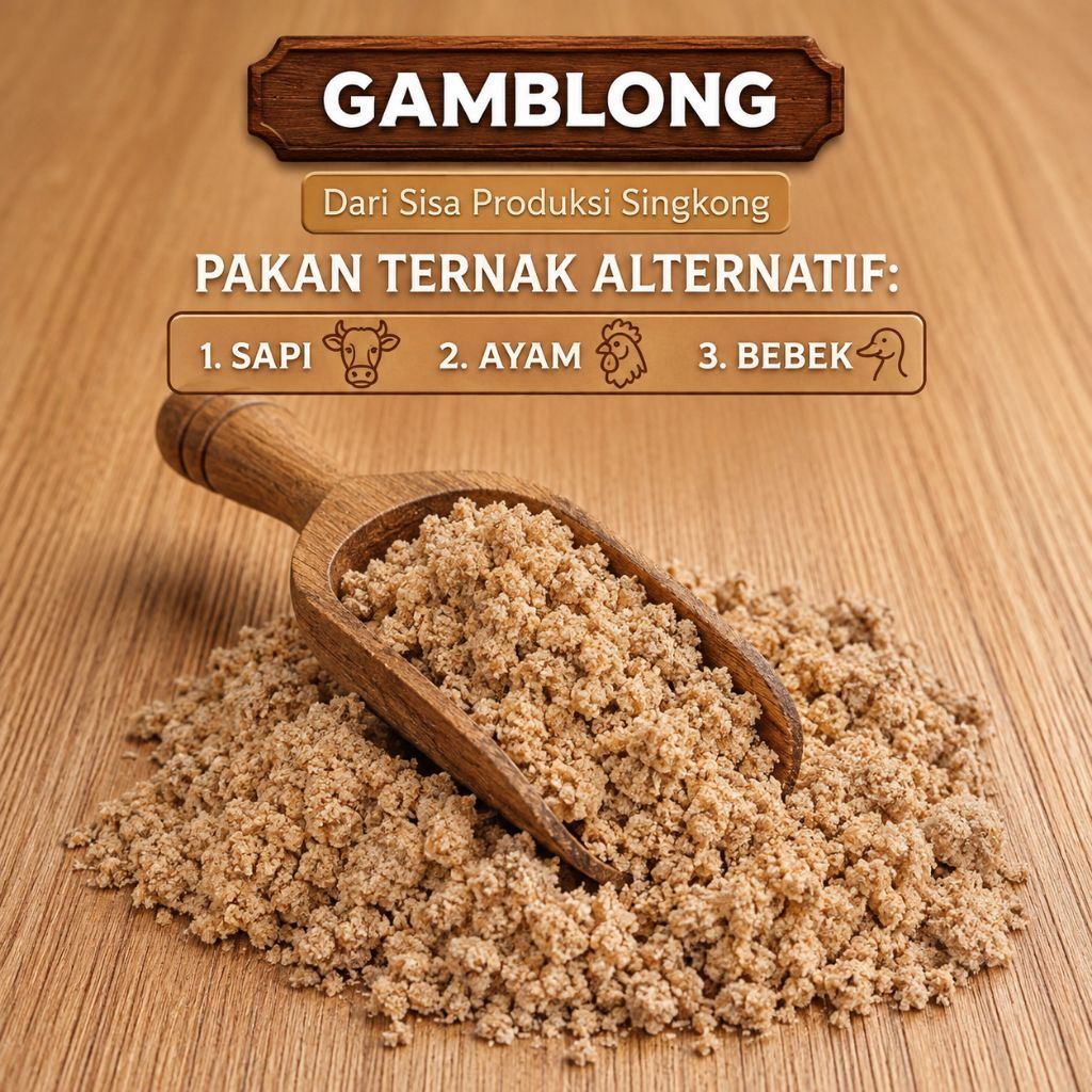Gamblong/ampas singkong/onggok 5kg - Sumber karbohidrat pakan hewan