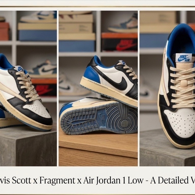 sepatu Fragment Design x Travis Scott x Air Jordan 1 Low OG
