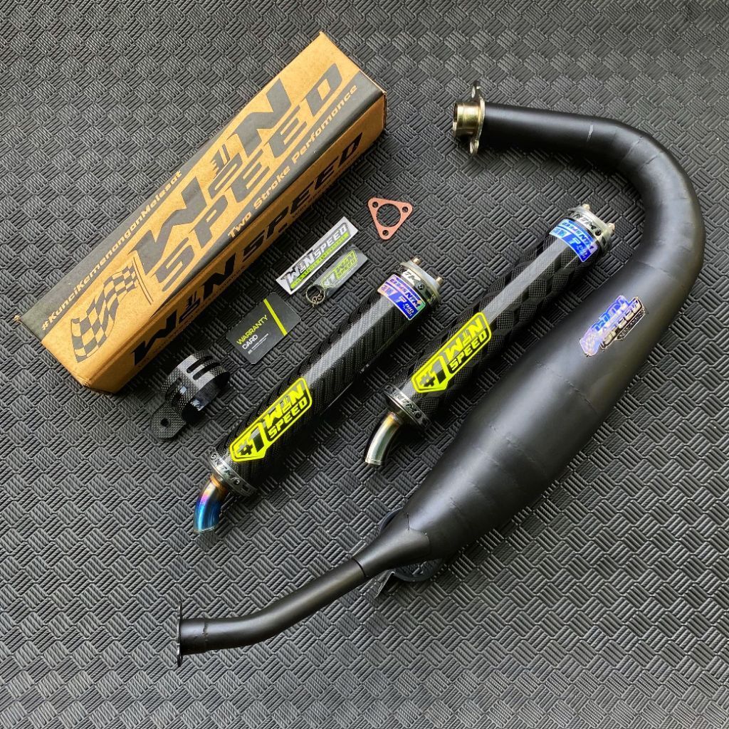 knalpot kolong pdk RX king silincer karbon Chamber galvanis hitam original Winspeed