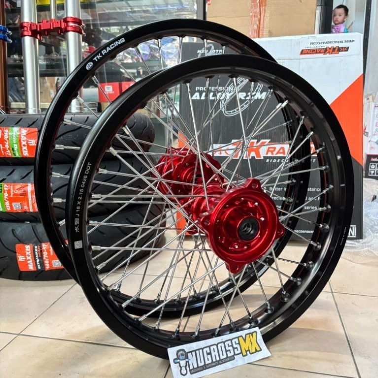 Wheelset Velg Trabas 18 21 KLX 140 150 Tromol CNC Velg TK Racing