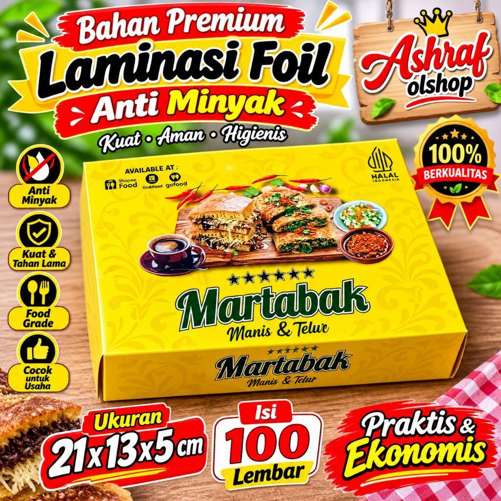 100pcs BOX MARTABAK/DUS MARTABAK/KOTAK MARTABAK