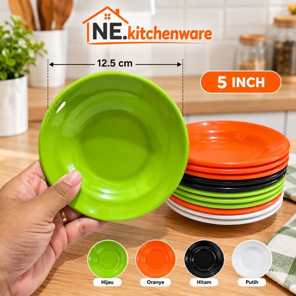 6/12pcs - Piring Tatakan Gelas Melamin 5inch - Piring Melamin Kecil - Tatakan Gelas Kopi Melamin