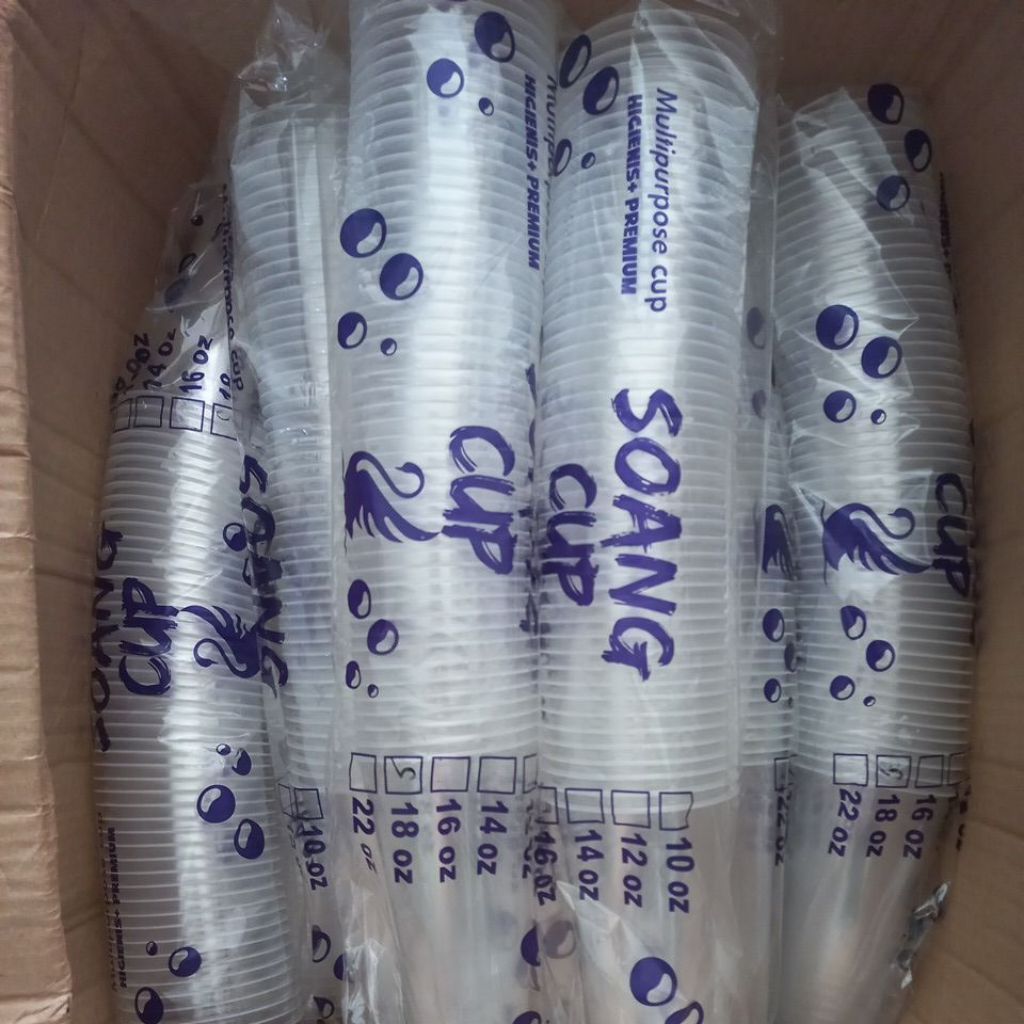 Gelas Plastik 18oz | Gelas Cup 18oz Slim | Gelas Teh Es Jumbo