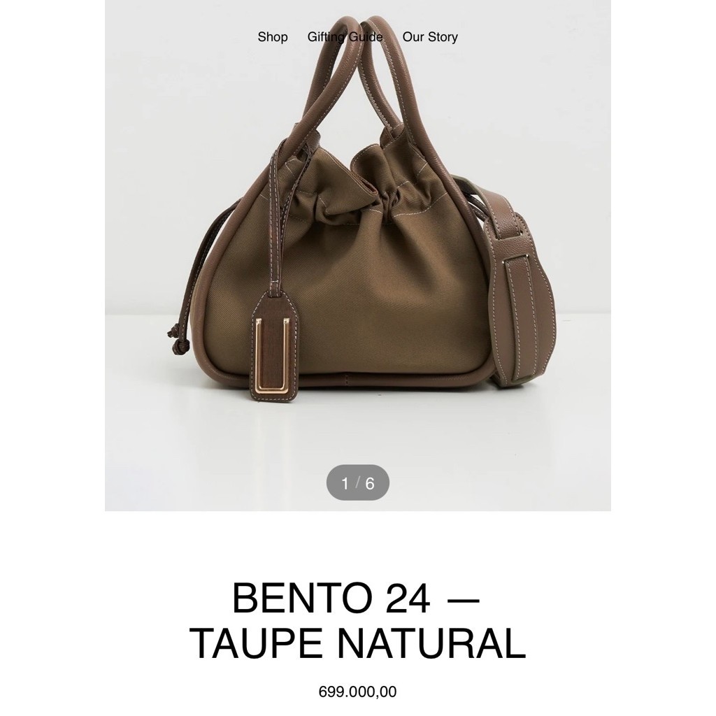 JOSVLI Bento 24 Tas Selempang PVC Sintetis Taupe Natural Crossbody Adjustable