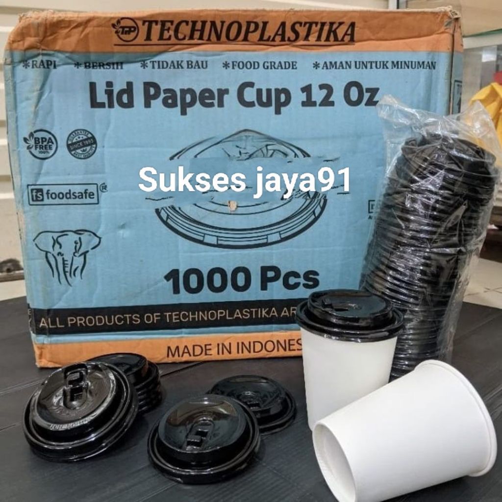 Cup Paper Kopi 12oz + Tutup Isi 50pcs / Cup Paper Kopi 9oz & 12oz + tutup Tahan Panas / Cup Paper 1.