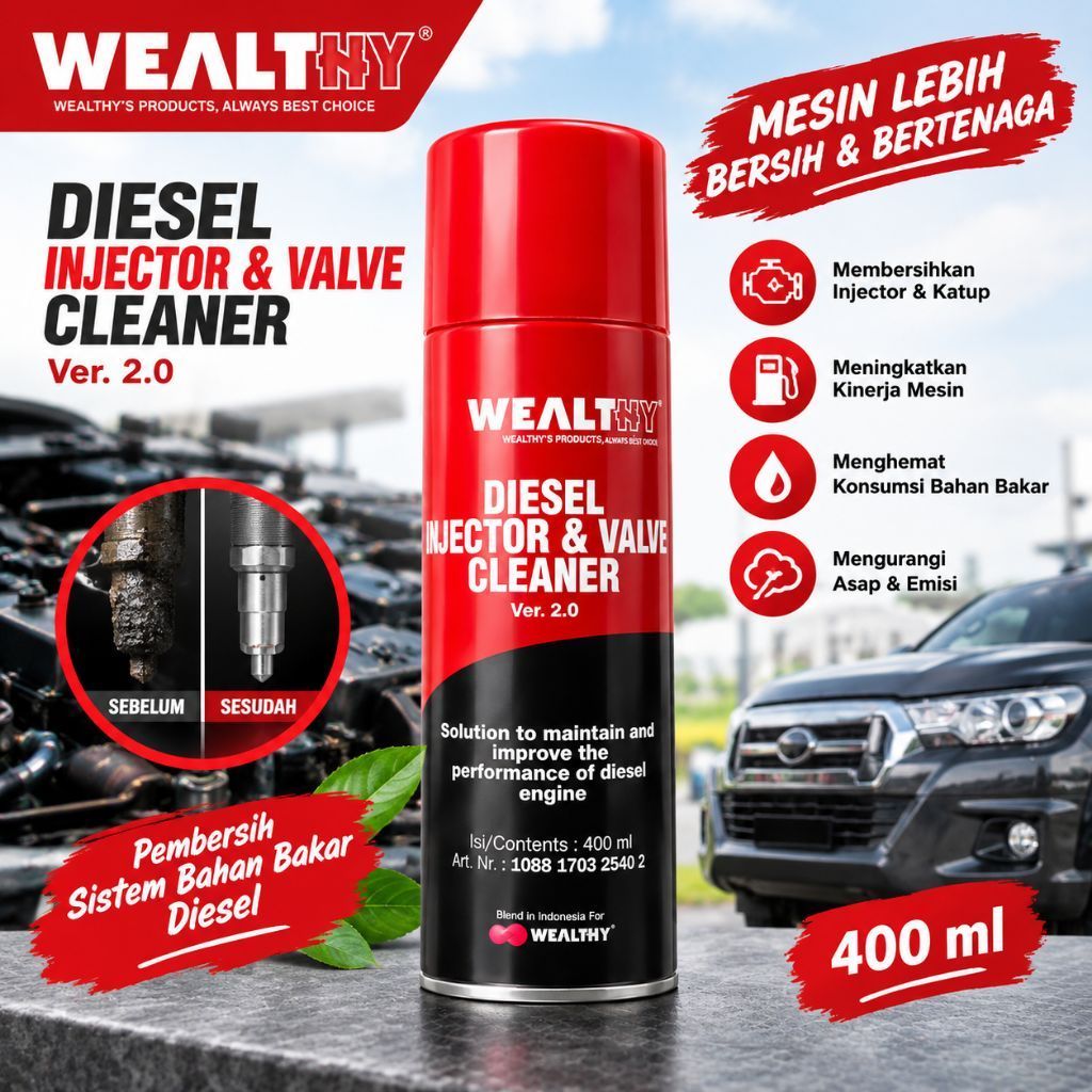 Wealthy Diesel Injector Cleaner 400ml Pembersih Sistem Bahan Bakar Mesin Diesel