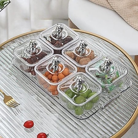 Toples Snack Aestetic Lucu 1 Set Tempat Saji Snack Cemilan Kotak Makanan Toples Set Nampan