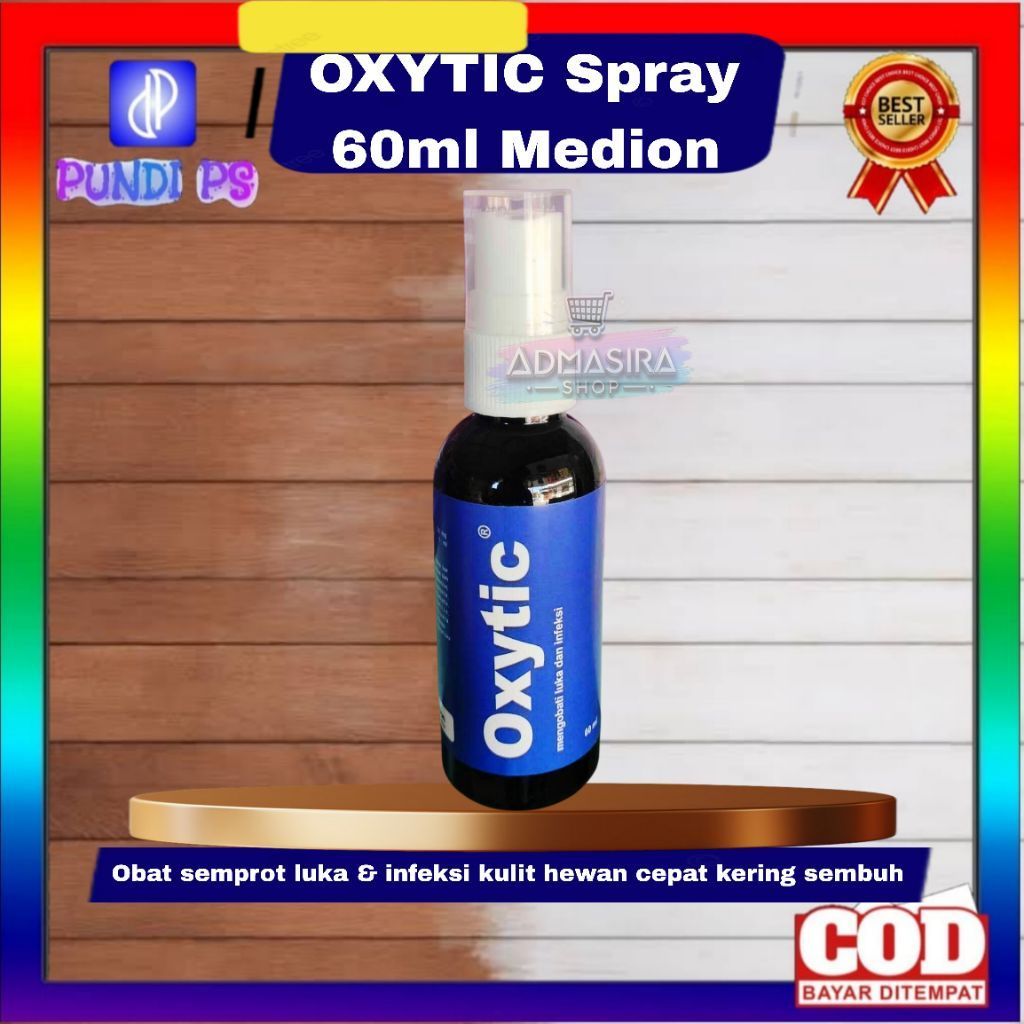 OXYTIC Spray 60ml Obat Luka Hewan Semprot Scabies Antibiotik Sapi Kambing Kucing Anjing 60 ml