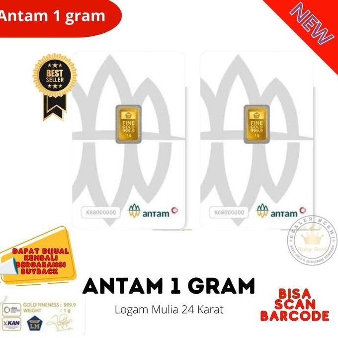 Terlaris Emas Antam Logam Mulia 1 Gram Certicard