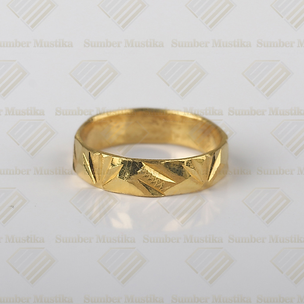 Cincin Model Kembang Kipas Emas 24 Karat