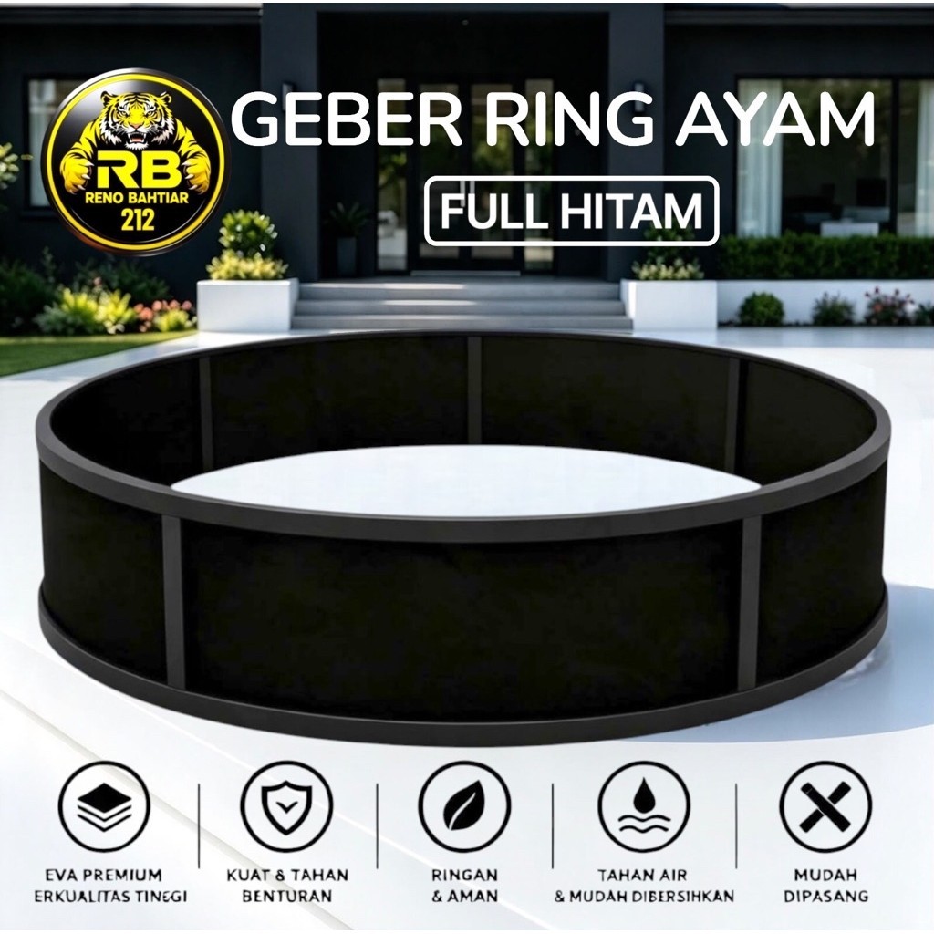 Geber Ring Ayam Aduan Hitam Bahan Spon Eva Diameter Lingkaran 2 2,5 3 4 Meter Tebal 2 CM