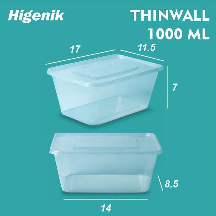 Gacias- Thinll 1000 Ml / Food Container Box / Kotak Makan Plastik / Mika Box